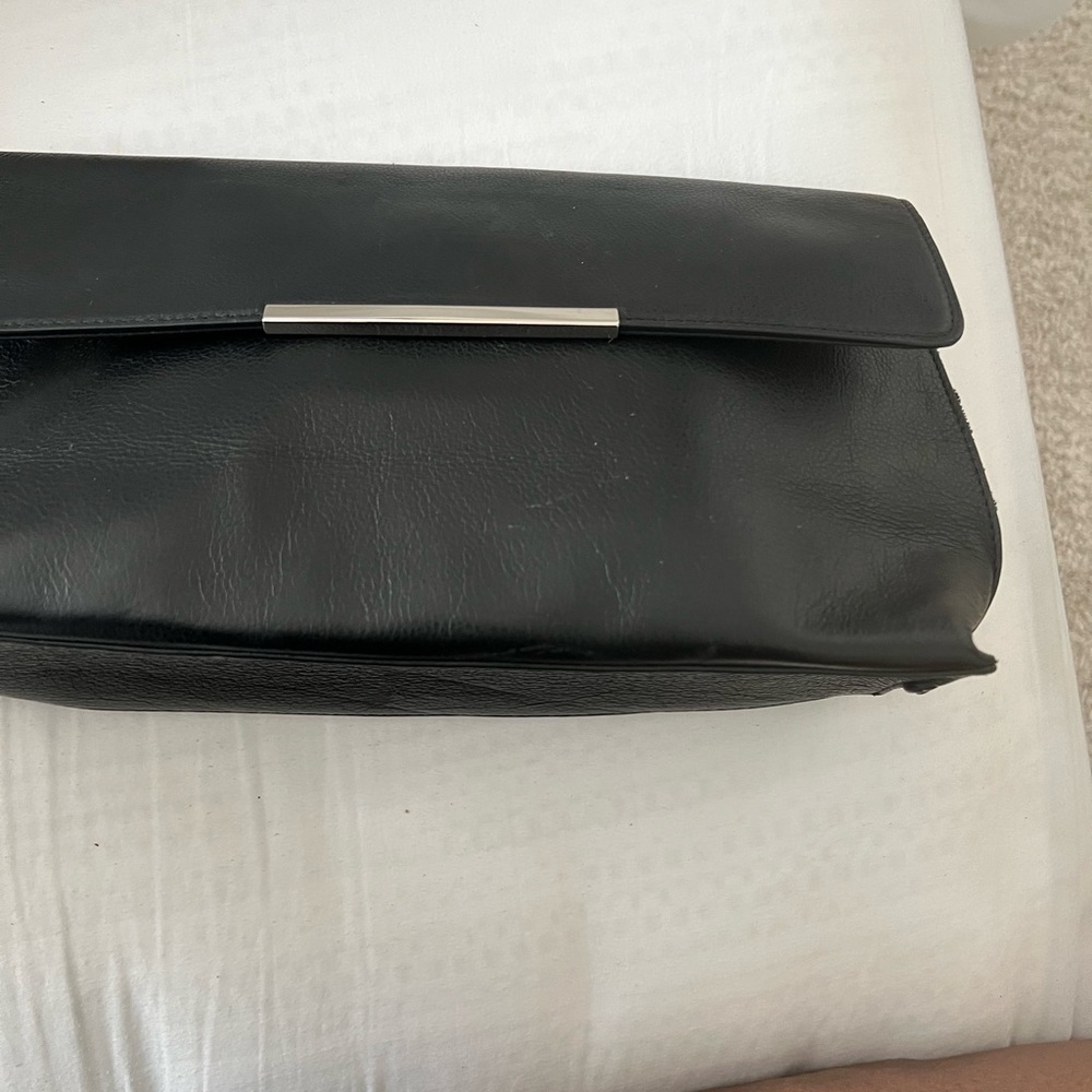 Elegant Black Leather Clutch - Picture 2 of 9